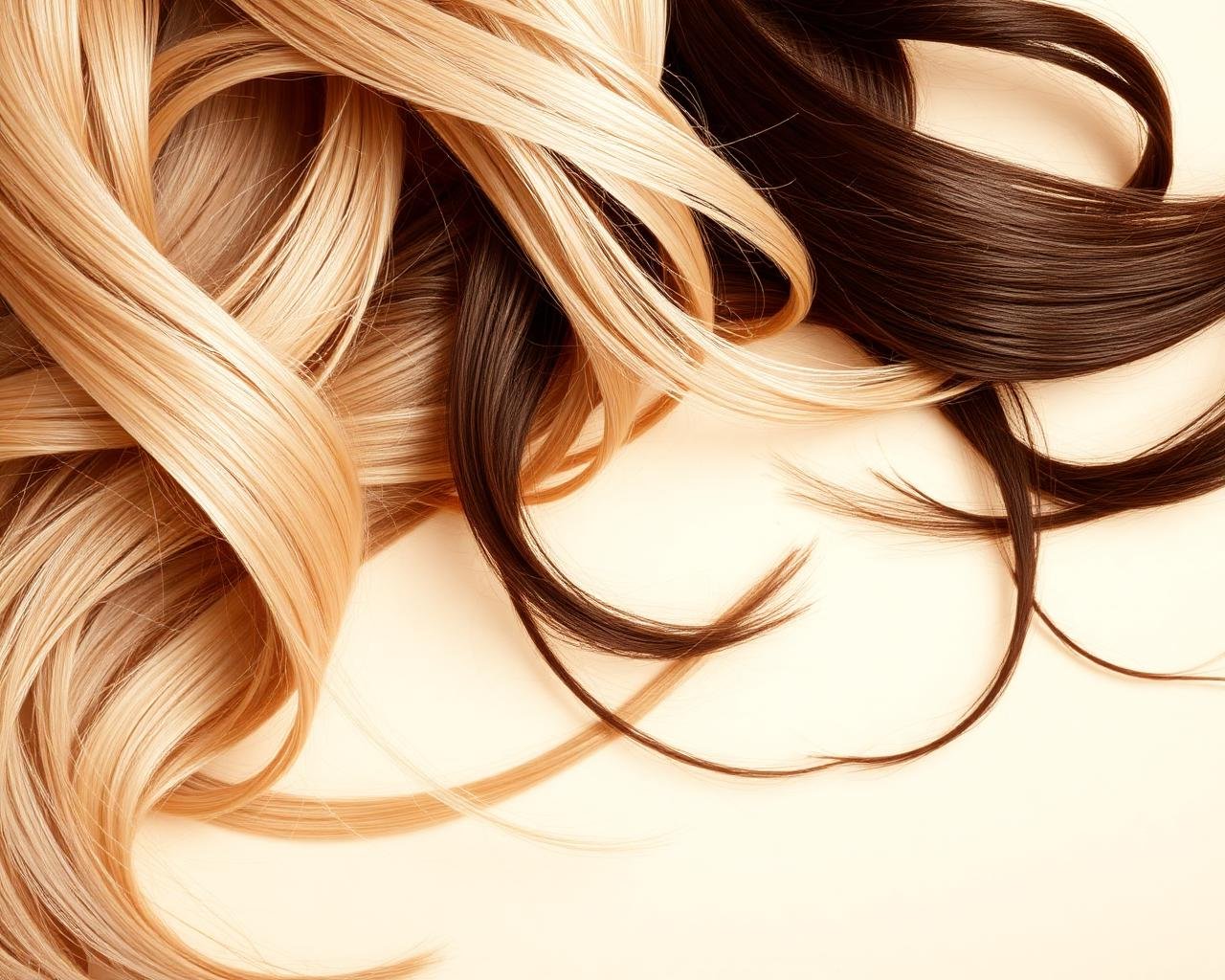 Reflets blonds et bruns entrelacés